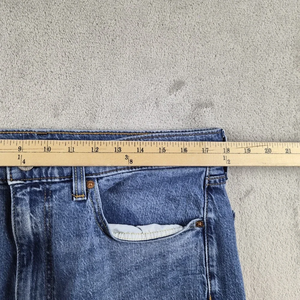 Levis 505 Regular Fit Jeans Mens 36x30 Blue Denim Stretch Straight Leg Pants